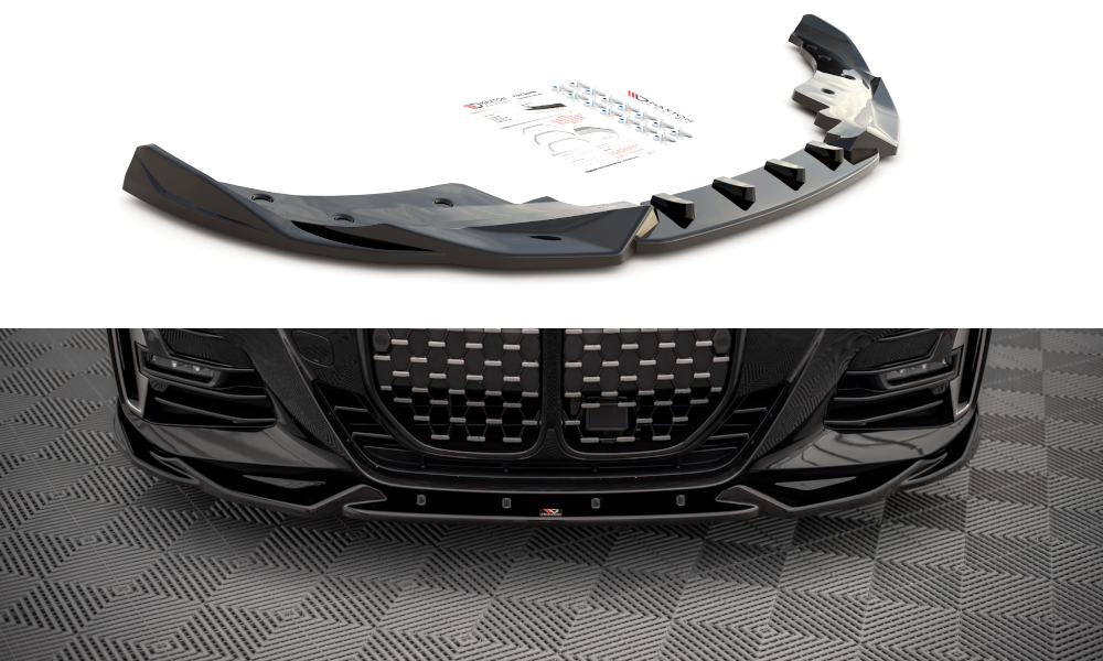 Image of Front Splitter V.2 BMW 4 M-Pack G22 - Textured