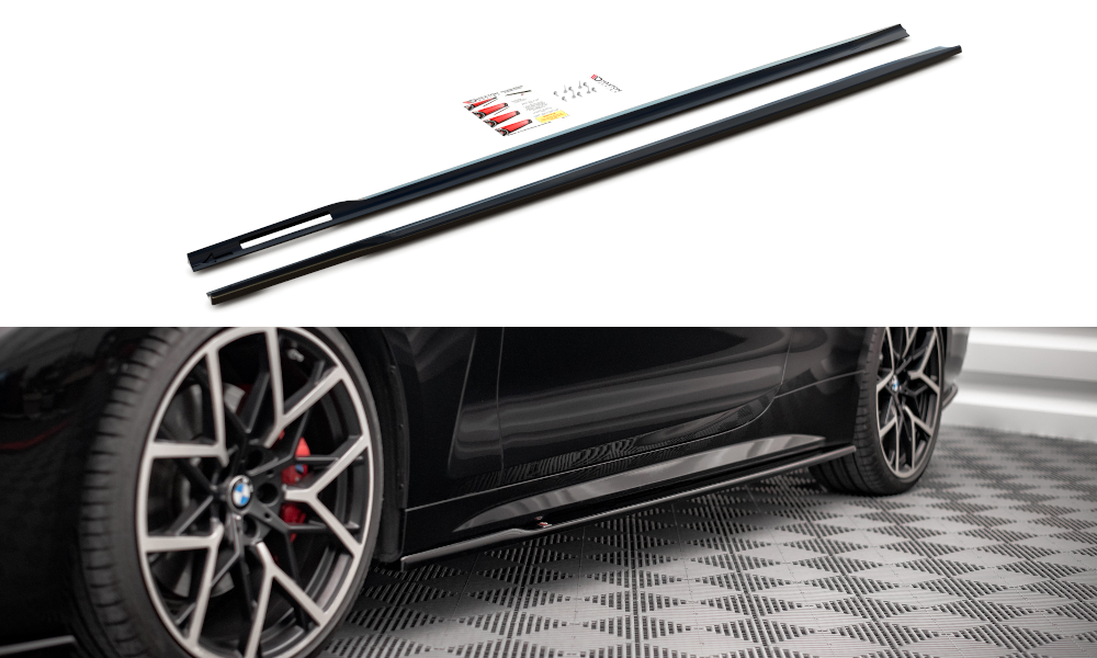 Image of Side Skirts Diffusers V.1 BMW 4 M-Pack G22 - Gloss Black