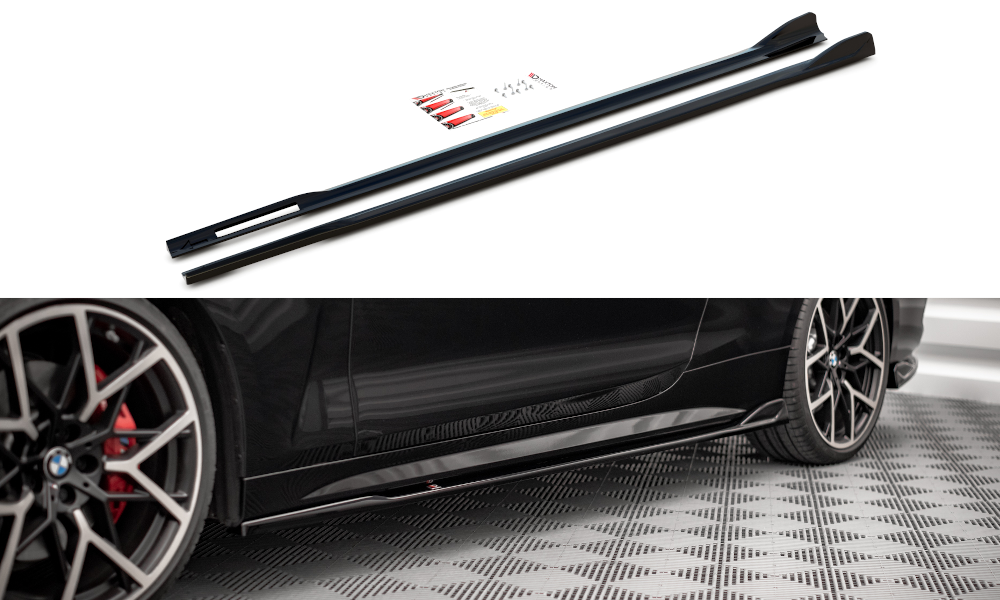 Image of Side Skirts Diffusers V.2 BMW 4 M-Pack G22 - Gloss Black