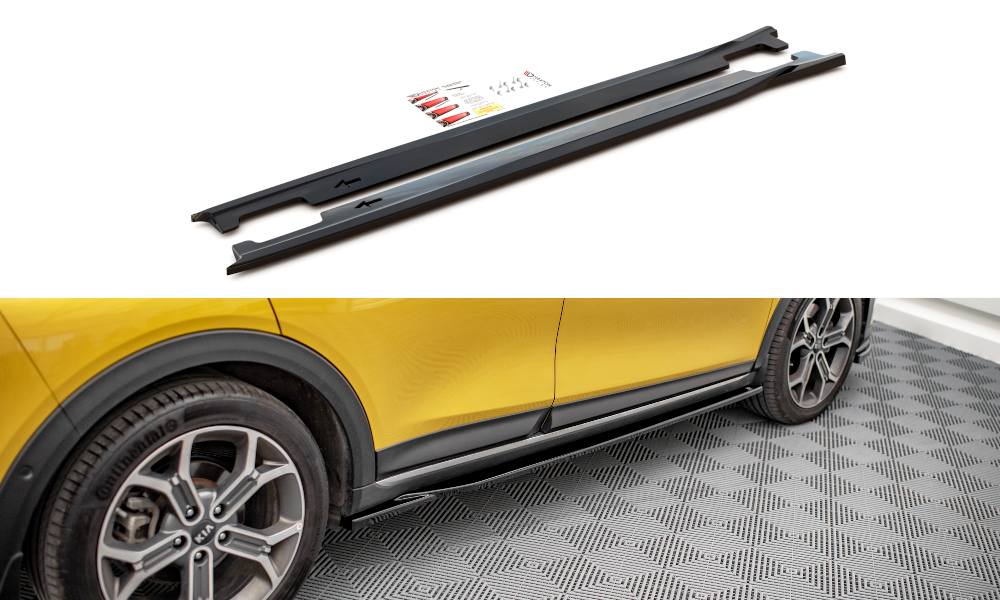 Image of Side Skirts Diffusers Kia Xceed MK1 - Gloss Black