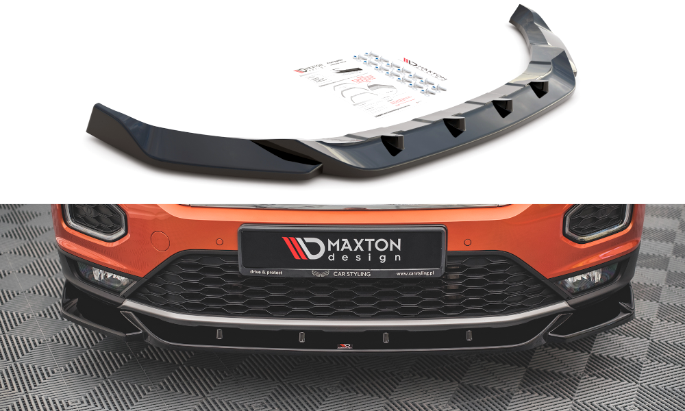 Image of Front Splitter V.1 Volkswagen T-ROC MK1 - Textured