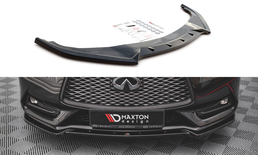 Image of Front Splitter Infiniti Q60 S MK2 - Gloss Black