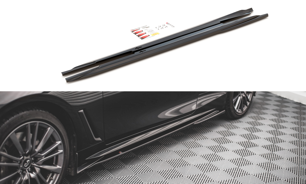 Image of Side Skirts Diffusers Infiniti Q60 S MK2 - Gloss Black