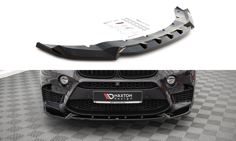 Image of Front Splitter V.1 BMW X5 M F15 - Gloss Black