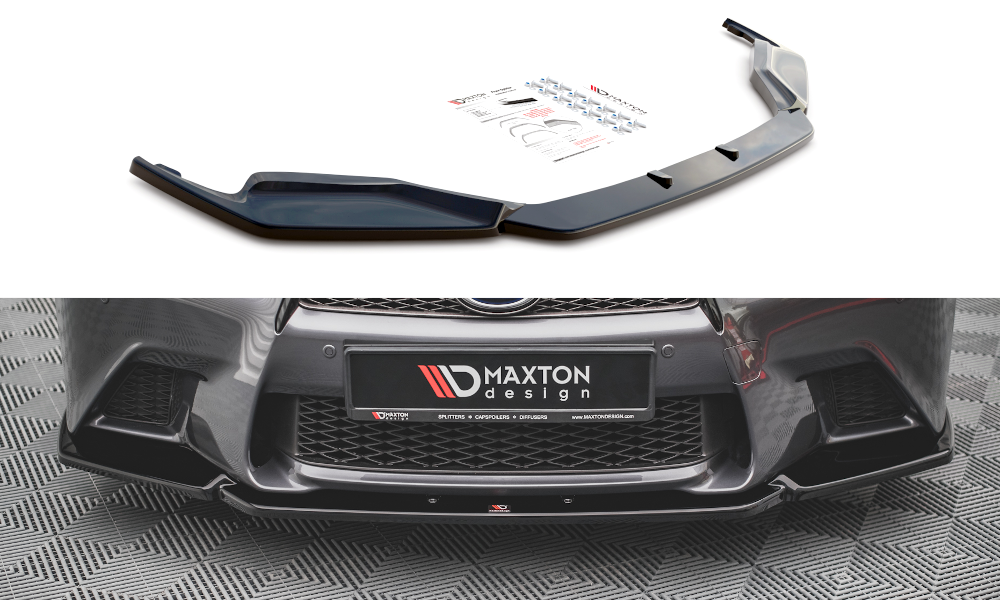 Image of Front Splitter V.1 Lexus GS F Sport MK4 (L10) - Gloss Black