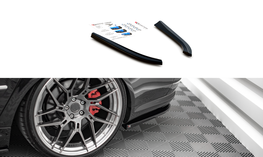 Image of Rear Side Splitters Audi S8 D3 - Gloss Black V2