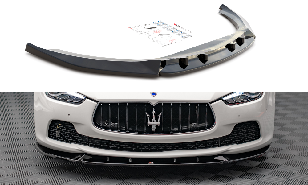 Image of Front Splitter V.2 Maserati Ghibli MK3 - Textured