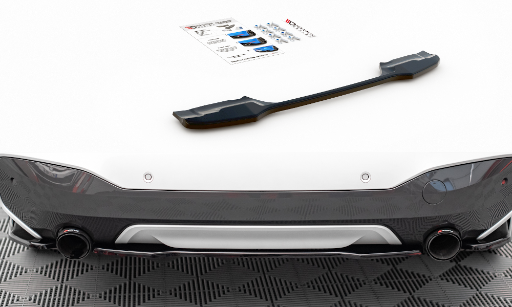 Image of Central Rear Splitter For BMW X1 M-Pack F48 - Textured