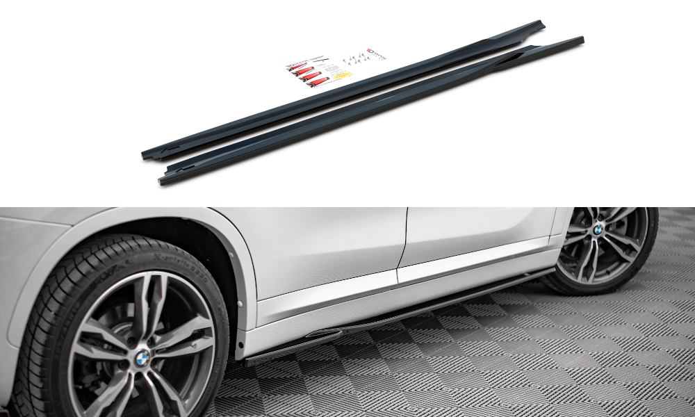 Image of Side Skirts Diffusers BMW X1 M-Pack F48 - Gloss Black