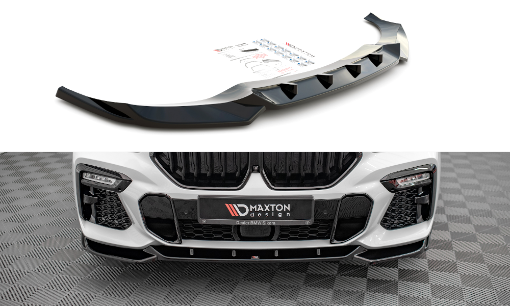 Image of Front Splitter V.1 BMW X6 M-Pack G06 - Textured