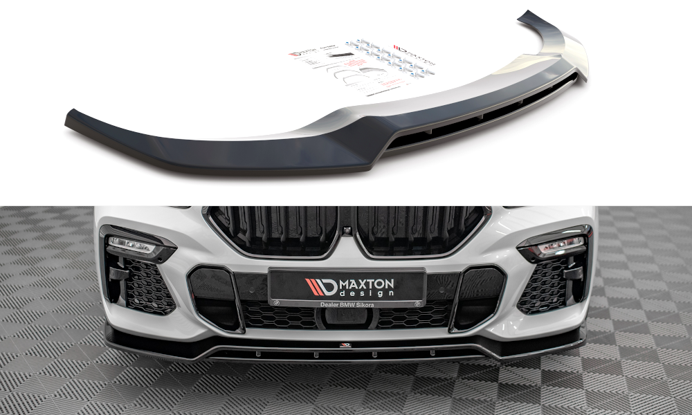 Image of Front Splitter V.2 BMW X6 M-Pack G06 - Gloss Black