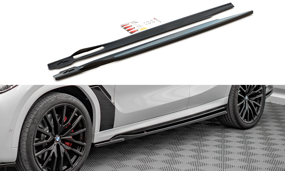 Image of Side Skirts Diffusers BMW X6 M-Pack G06 - Gloss Black