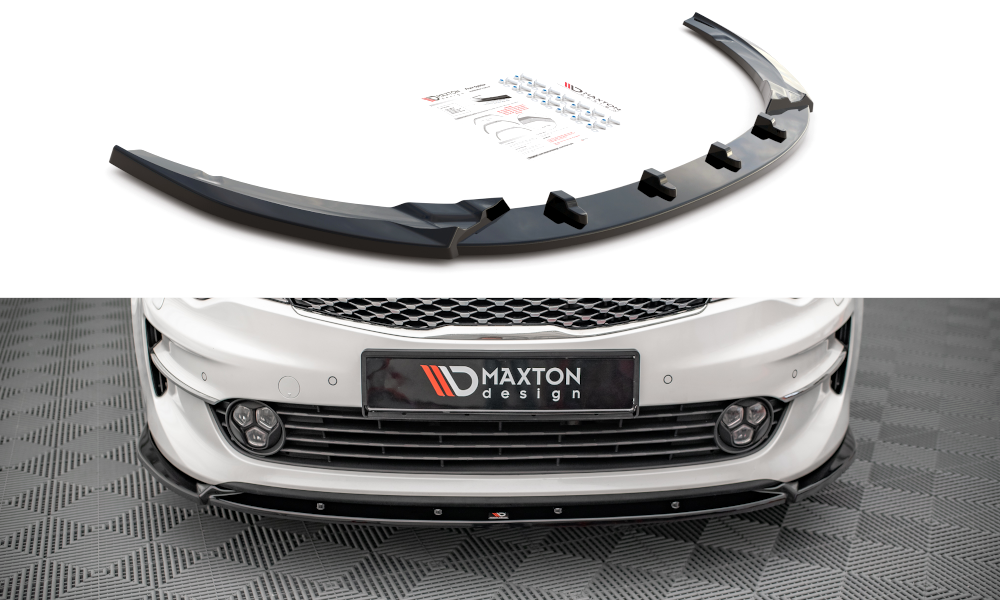 Image of Front Splitter V.1 Kia Optima MK4 - Gloss Black
