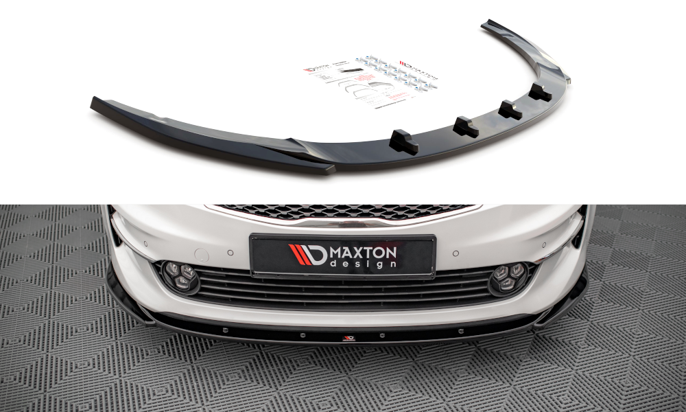Image of Front Splitter V.2 Kia Optima MK4 - Gloss Black