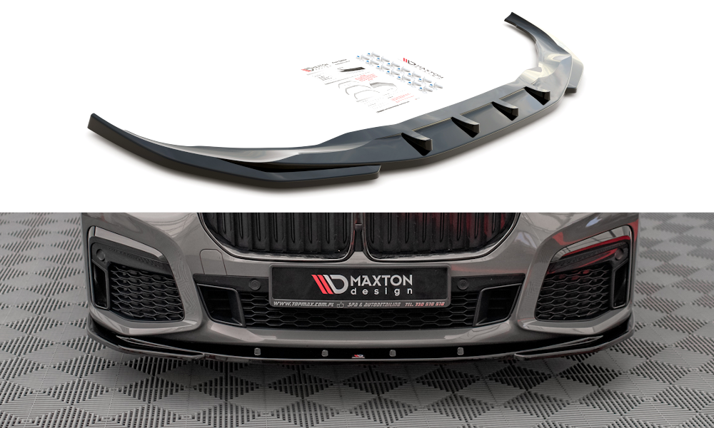 Image of Front Splitter V.1 BMW 7 G11 M-Pack Facelift - Gloss Black