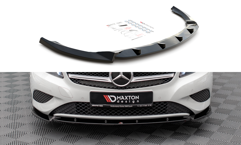 Image of Front Splitter V.1 Mercedes-Benz A W176 - Gloss Black