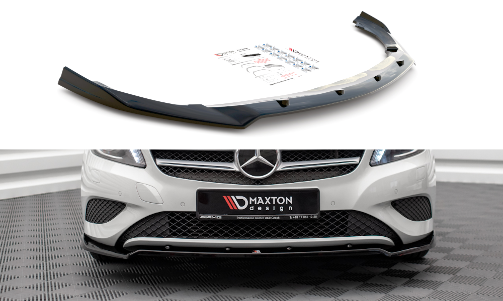 Image of Front Splitter V.2 Mercedes-Benz A W176 - Gloss Black