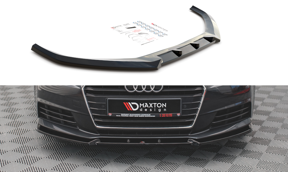 Image of Front Splitter V.1 Audi A4 B9 - Textured