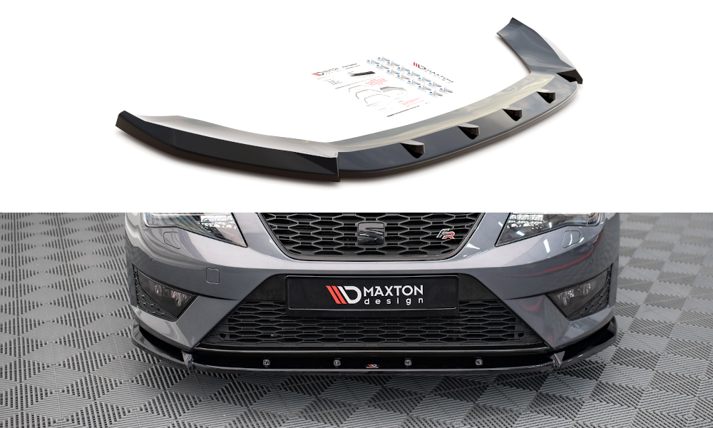 Image of Front Splitter V.1 Seat Leon Fr / Cupra MK3 - Textured