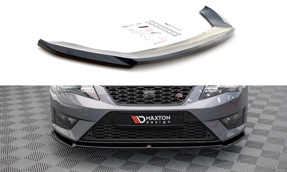 Image of Front Splitter V.2 Seat Leon Fr / Cupra MK3 - Textured