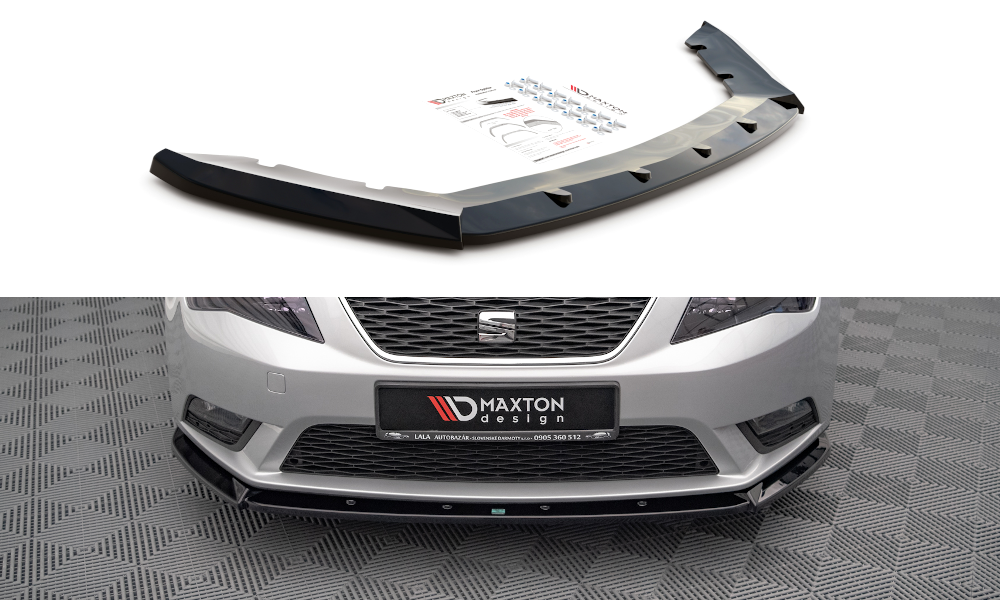 Image of Front Splitter V.1 Seat Leon MK3 - Gloss Black