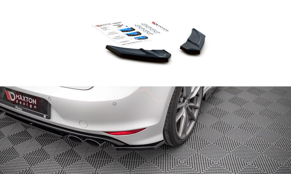 Image of Rear Side Splitters V.3 Volkswagen Golf R MK7 - Gloss Black