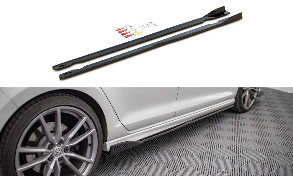 Image of Side Skirts Diffusers V.2 Volkswagen Golf R MK7-GB