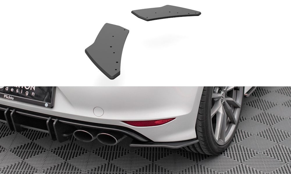 Image of Street Pro Rear Side Splitters Volkswagen Golf R MK7 - Black