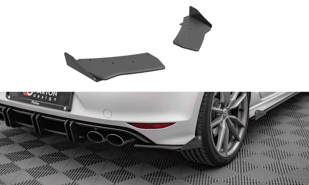 Image of Street Pro Rear Side Splitters + Flaps Volkswagen Golf R MK7 V1