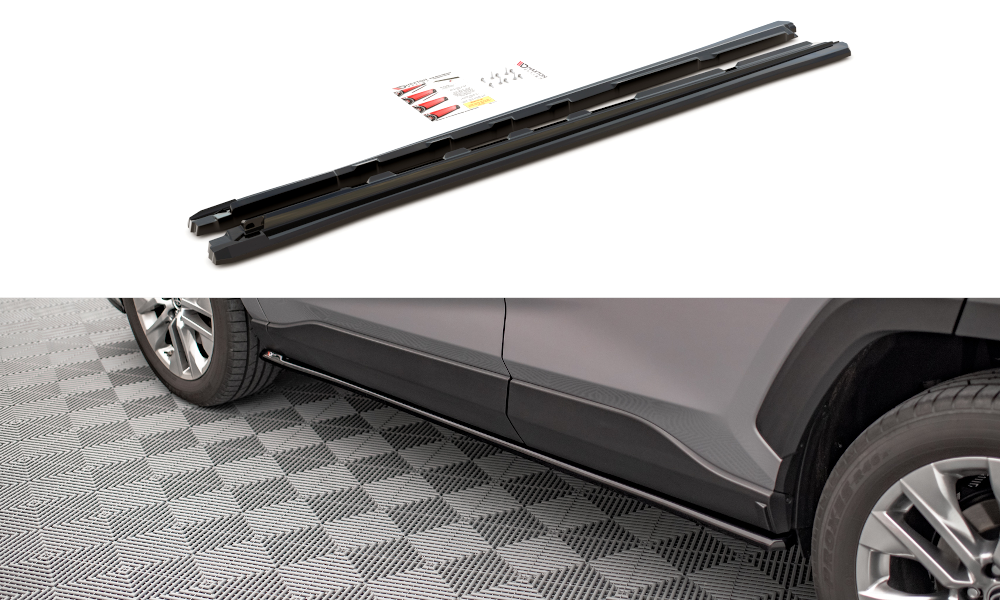 Image of Side Skirts Diffusers Toyota Rav4 MK5 - Gloss Black