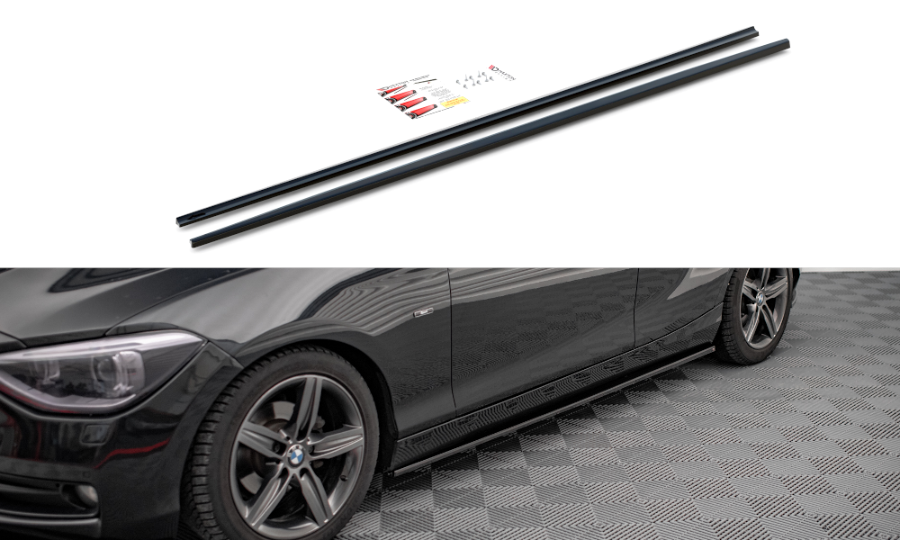 Image of Side Skirts Diffusers BMW 1 F20 - Gloss Black