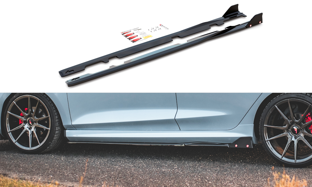 Image of Side Skirts Diffusers + Flaps V.2 Ford Fiesta ST / ST-Line-N V1