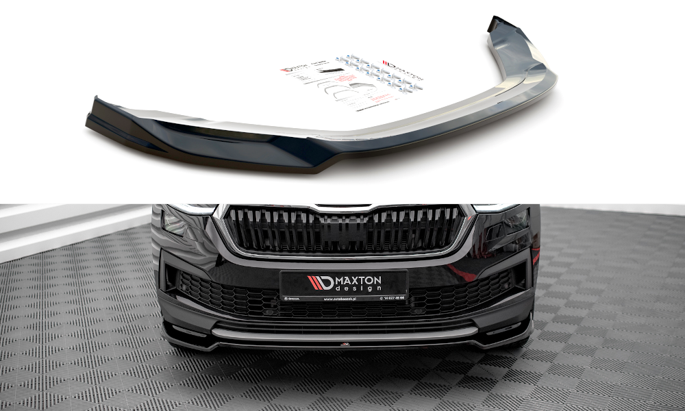 Image of Front Splitter V.2 Skoda Kodiaq MK1 Facelift - Gloss Black