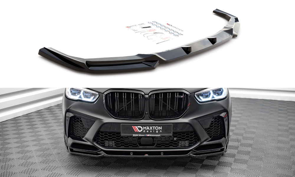 Image of Front Splitter V.2 BMW X5M F95 - Gloss Black