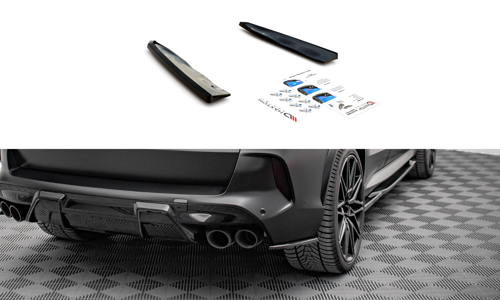 Image of Rear Side Splitters BMW X5M F95 - Gloss Black