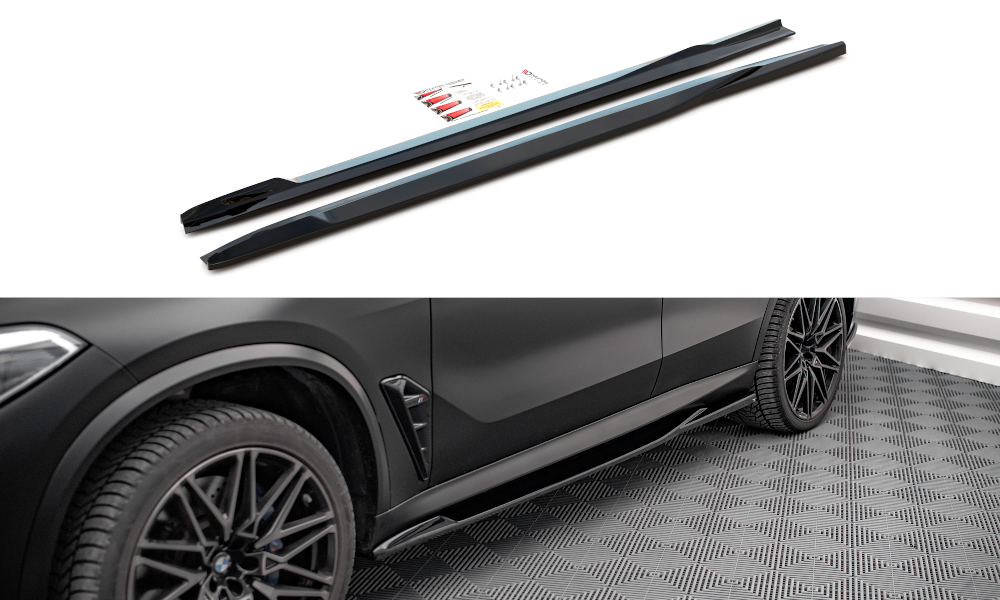 Image of Side Skirts Diffusers BMW X5M F95 - Gloss Black