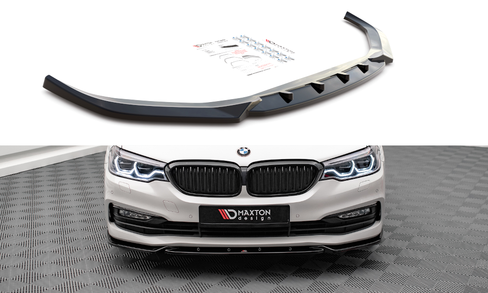 Image of Front Splitter V.2 BMW 5 G30 - Gloss Black