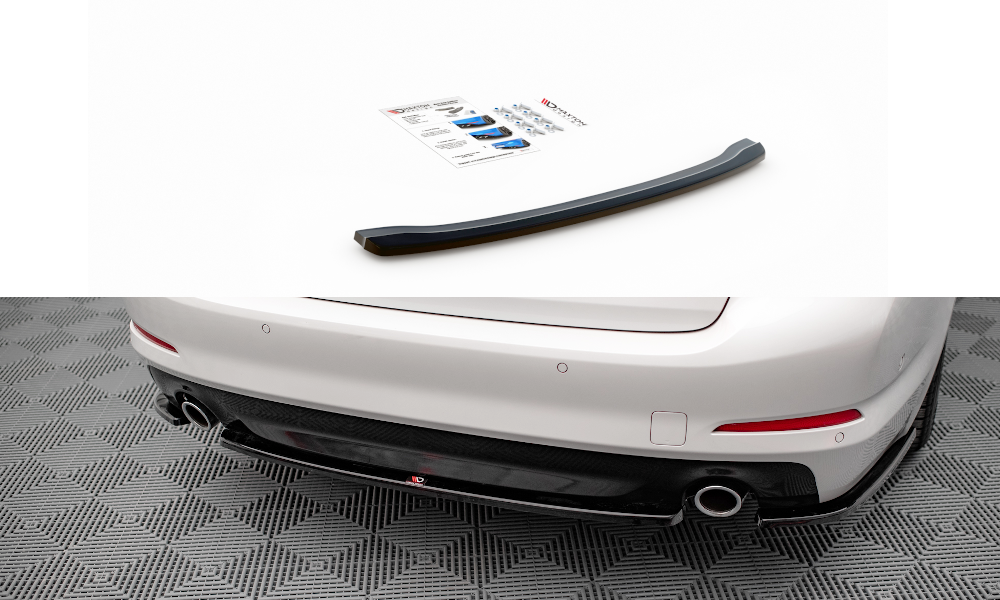 Image of Central Rear Splitter For BMW 5 G30 - Gloss Black