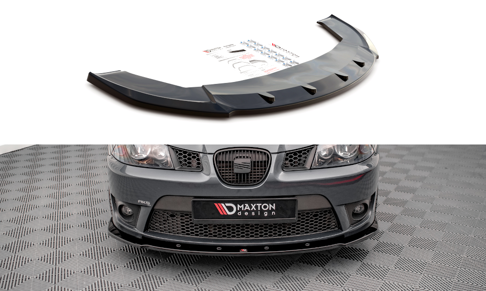 Image of Front Splitter V.1 Seat Ibiza Cupra MK3 - Gloss Black