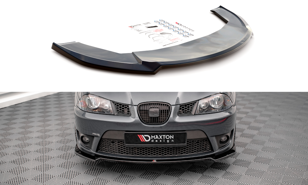 Image of Front Splitter V.3 Seat Ibiza Cupra MK3 - Gloss Black