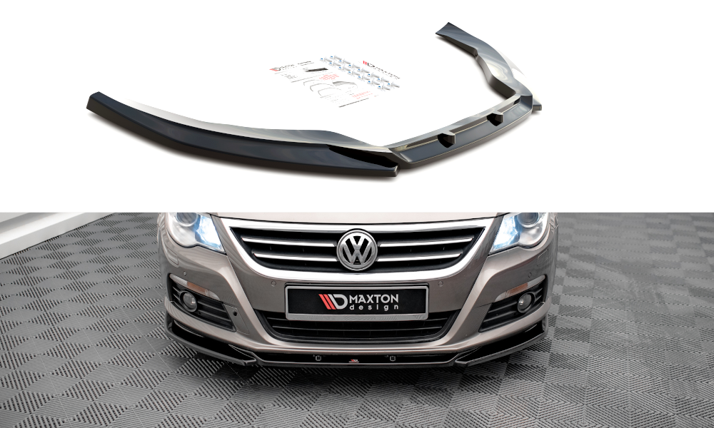 Image of Front Splitter V.4 Volkswagen Passat CC - Gloss Black