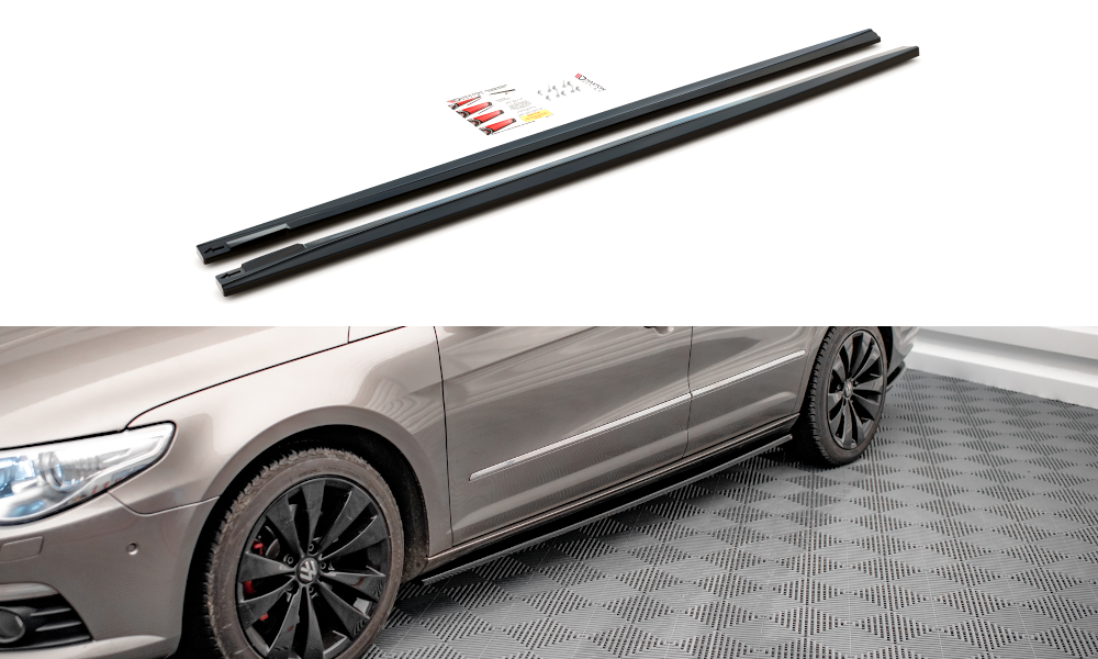 Image of Side Skirts Diffusers V.2 Volkswagen Passat CC - Gloss Black
