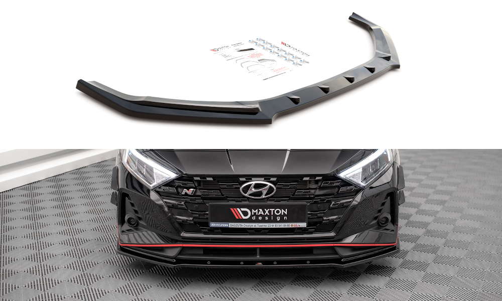 Image of Front Splitter V.1 Hyundai I20 N MK3 - Gloss Black