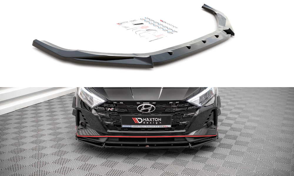 Image of Front Splitter V.2 Hyundai I20 N MK3 - Gloss Black