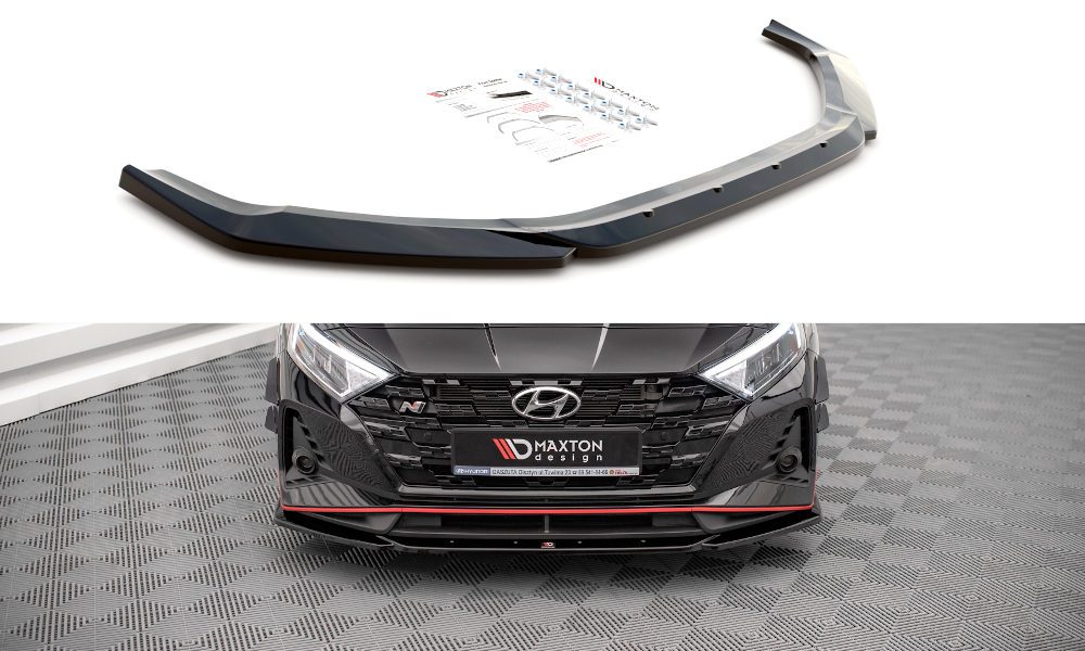 Image of Front Splitter V.3 Hyundai I20 N MK3 - Gloss Black