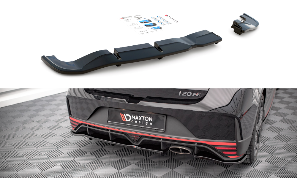Image of Central Rear Splitter (With Vertical Bars) Hyundai I20 N MK3 V2
