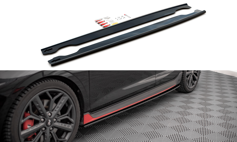 Image of Side Skirts Diffusers Hyundai I20 N MK3 - Gloss Black