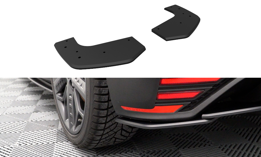 Image of Street Pro Rear Side Splitters Hyundai I20 N MK3 Red Line
