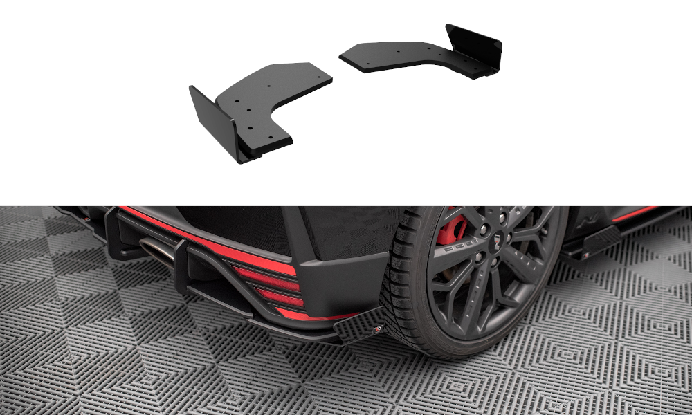 Image of Street Pro Rear Side Splitters + Flaps Hyundai I20 N MK3-GB V2