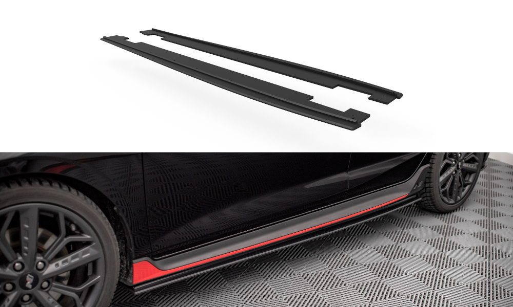 Image of Street Pro Side Skirts Diffusers Hyundai I20 N MK3 Red Line